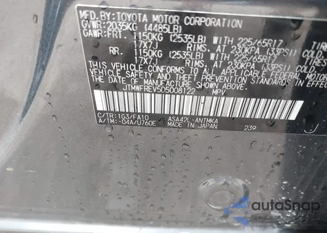 2013 Toyota Rav4 Xle из США, поврежденный, VIN JTMWFREV5D5008122